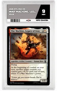 2026 MTG MSH EN #0238 WAR MACHINE, LEGACY OF IRON MPE 9 MINT — graded card up for auction