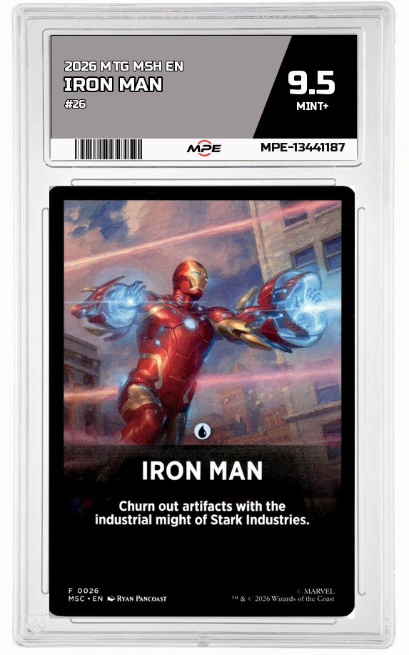 2026 MTG MSH EN #26 IRON MAN MPE 9.5 MINT+ — graded card up for auction