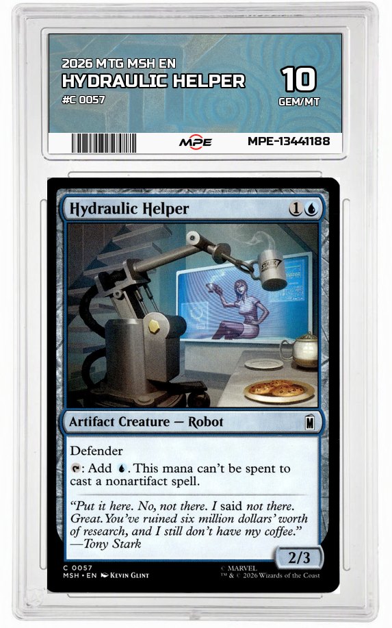 2026 MTG MSH EN #C 0057 HYDRAULIC HELPER MPE 10 GEM/MT — graded card up for auction