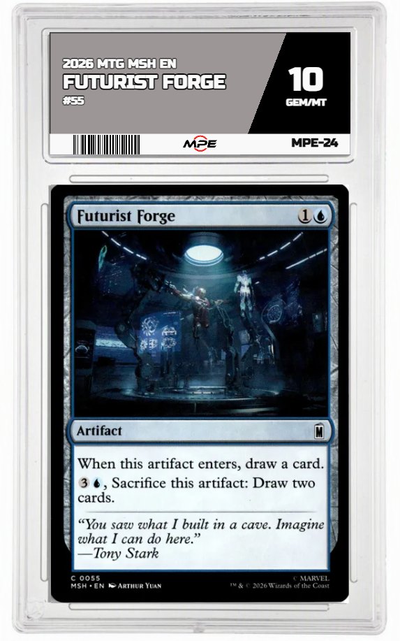 2026 MTG MSH EN #55 FUTURIST FORGE MPE 10 GEM/MT — graded card auctioned from the MPE vault