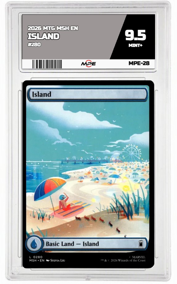 2026 MTG MSH EN #280 ISLAND MPE 9.5 MINT+ — graded card auctioned from the MPE vault