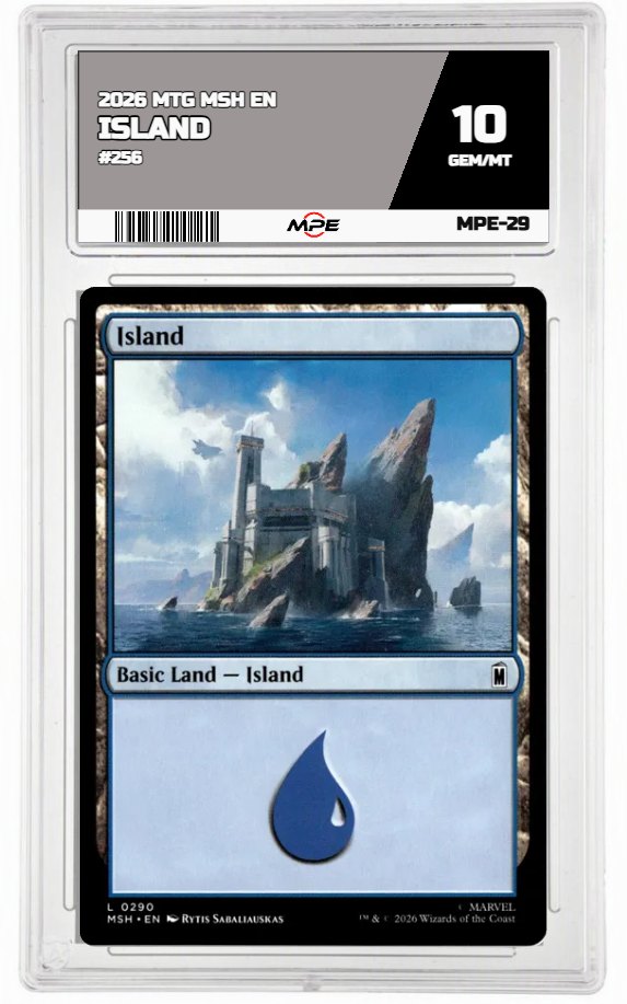 2026 MTG MSH EN #256 ISLAND MPE 10 GEM/MT — graded card auctioned from the MPE vault