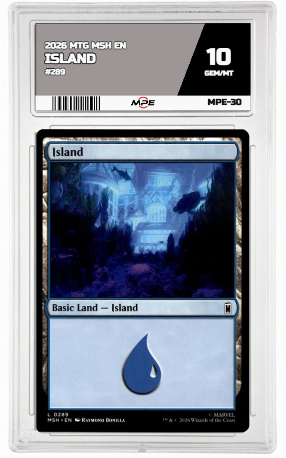 2026 MTG MSH EN #289 ISLAND MPE 10 GEM/MT — graded card auctioned from the MPE vault
