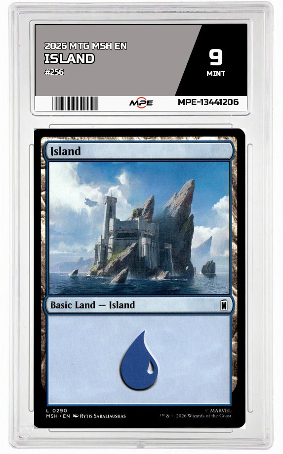 2026 MTG MSH EN #256 ISLAND MPE 9 MINT — graded card auctioned from the MPE vault