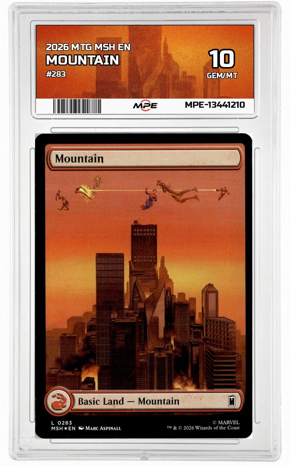 2026 MTG MSH EN #283 MOUNTAIN MPE 10 GEM/MT — graded card auctioned from the MPE vault