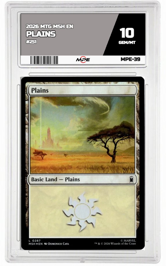 2026 MTG MSH EN #251 PLAINS MPE 10 GEM/MT — graded card auctioned from the MPE vault