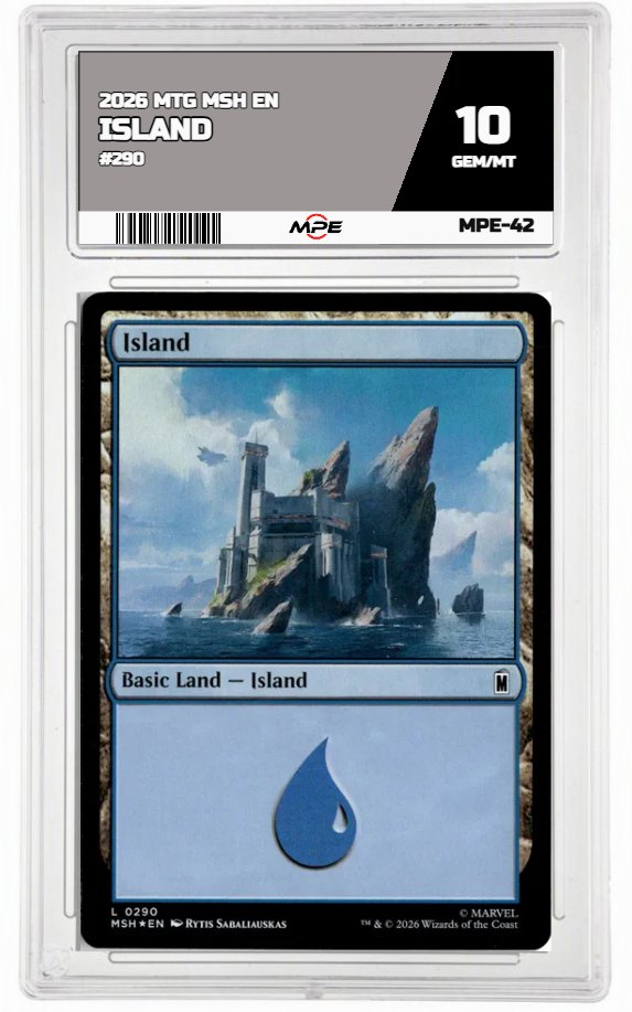 2026 MTG MSH EN #290 ISLAND MPE 10 GEM/MT — graded card auctioned from the MPE vault