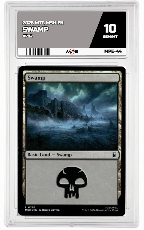 2026 MTG MSH EN #292 SWAMP MPE 10 GEM/MT — graded card auctioned from the MPE vault
