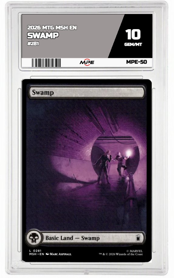 2026 MTG MSH EN #281 SWAMP MPE 10 GEM/MT — graded card auctioned from the MPE vault