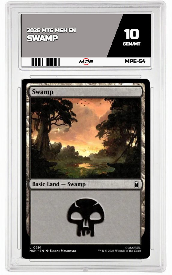 2026 MTG MSH EN SWAMP MPE 10 GEM/MT — graded card auctioned from the MPE vault
