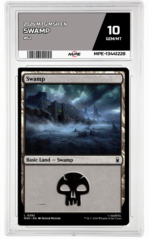 2026 MTG MSH EN #62 SWAMP MPE 10 GEM/MT — graded card auctioned from the MPE vault