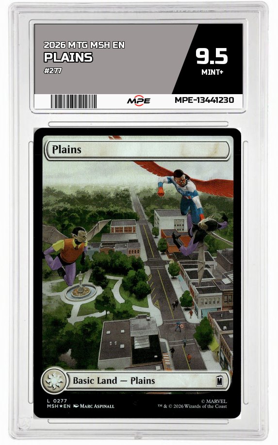 2026 MTG MSH EN #277 PLAINS MPE 9.5 MINT+ — graded card auctioned from the MPE vault