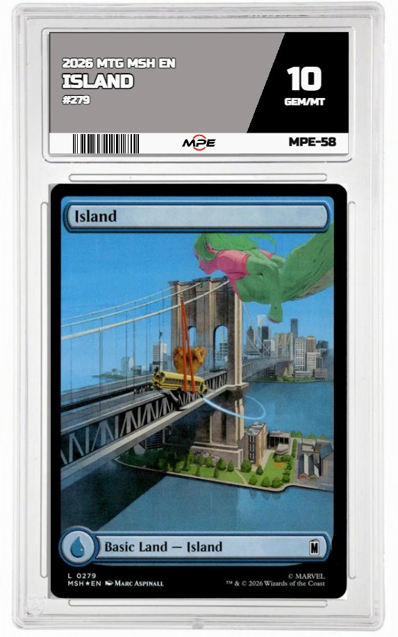 2026 MTG MSH EN #279 ISLAND MPE 10 GEM/MT — graded card auctioned from the MPE vault
