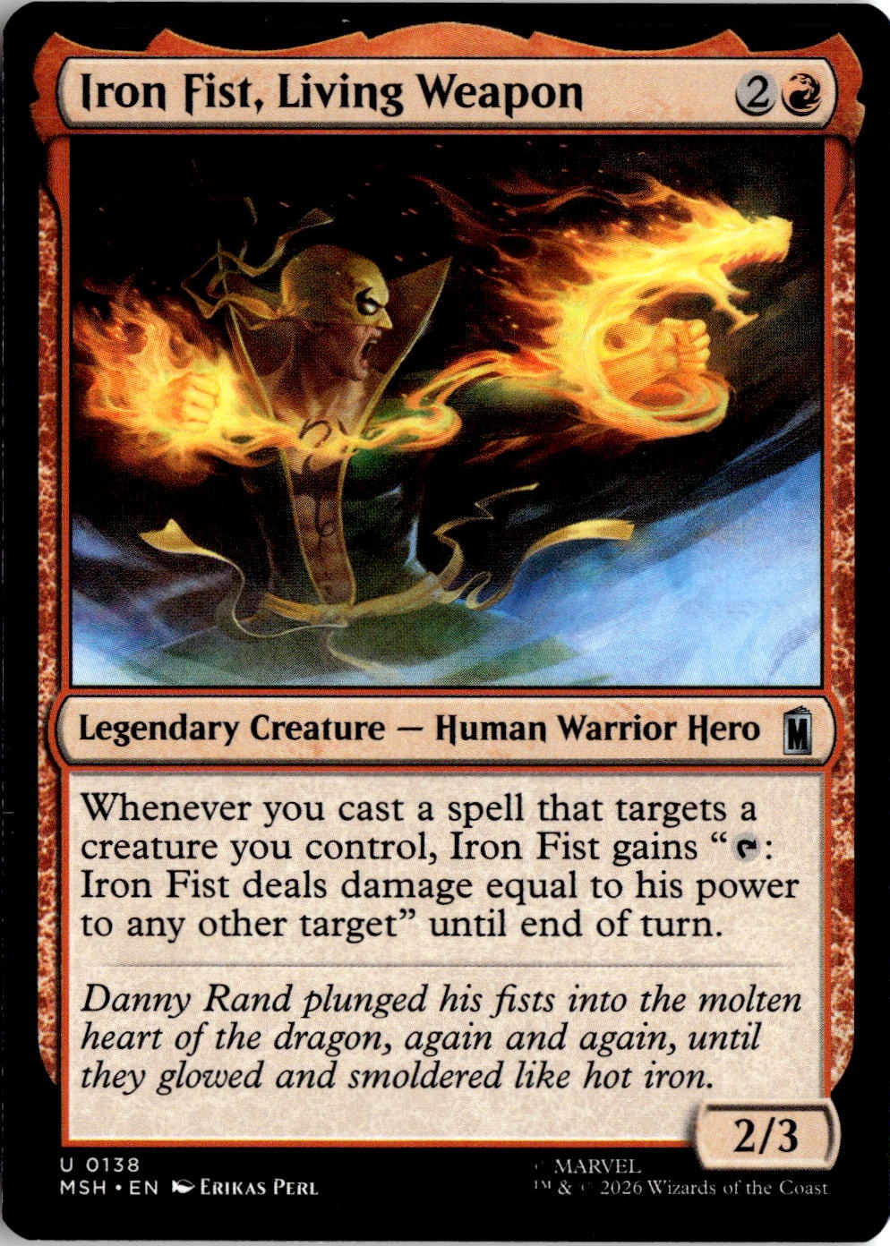2026 Mtg Msh En Iron Fist, Living Weapon graded slab