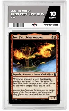2026 MTG MSH EN #138 IRON FIST, LIVING WEAPON MPE 10 GEM/MT — graded card up for auction