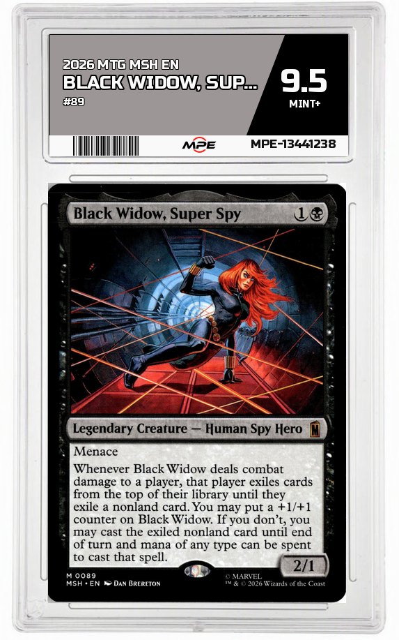 2026 MTG MSH EN #89 BLACK WIDOW, SUPER SPY MPE 9.5 MINT+ — graded card up for auction