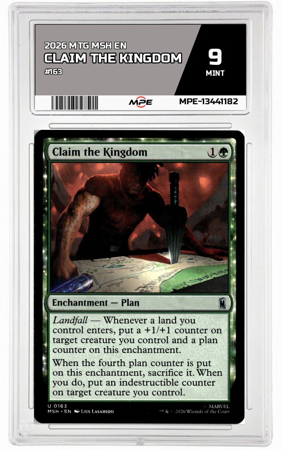 2026 MTG MSH EN #163 CLAIM THE KINGDOM MPE 9 MINT — graded card auctioned from the MPE vault