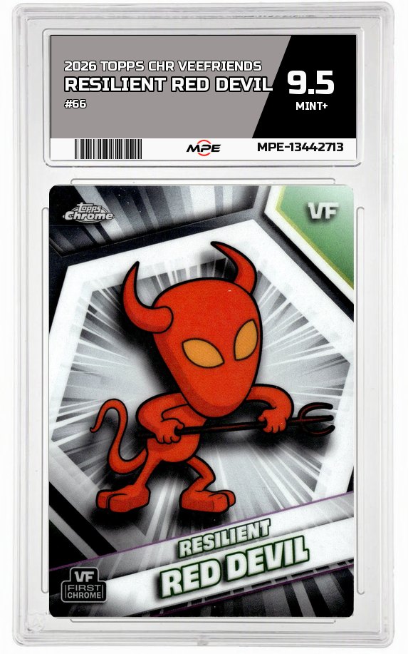 2026 TOPPS CHR VEEFRIENDS #66 RESILIENT RED DEVIL MPE 9.5 MINT+ — graded card up for auction