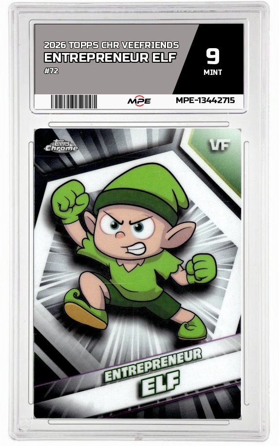 2026 TOPPS CHR VEEFRIENDS #72 ENTREPRENEUR ELF MPE 9 MINT — graded card auctioned from the MPE vault