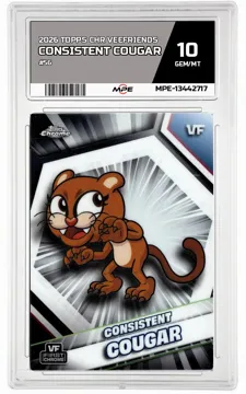 2026 TOPPS CHR VEEFRIENDS #56 CONSISTENT COUGAR MPE 10 GEM/MT — graded card up for auction