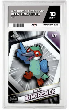 2026 TOPPS CHR VEEFRIENDS #107 KEEN KINGFISHER MPE 10 GEM/MT — graded card up for auction