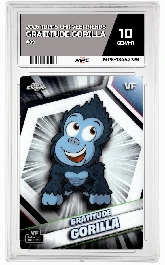 2026 TOPPS CHR VEEFRIENDS #89 GRATITUDE GORILLA MPE 10 GEM/MT — graded card up for auction