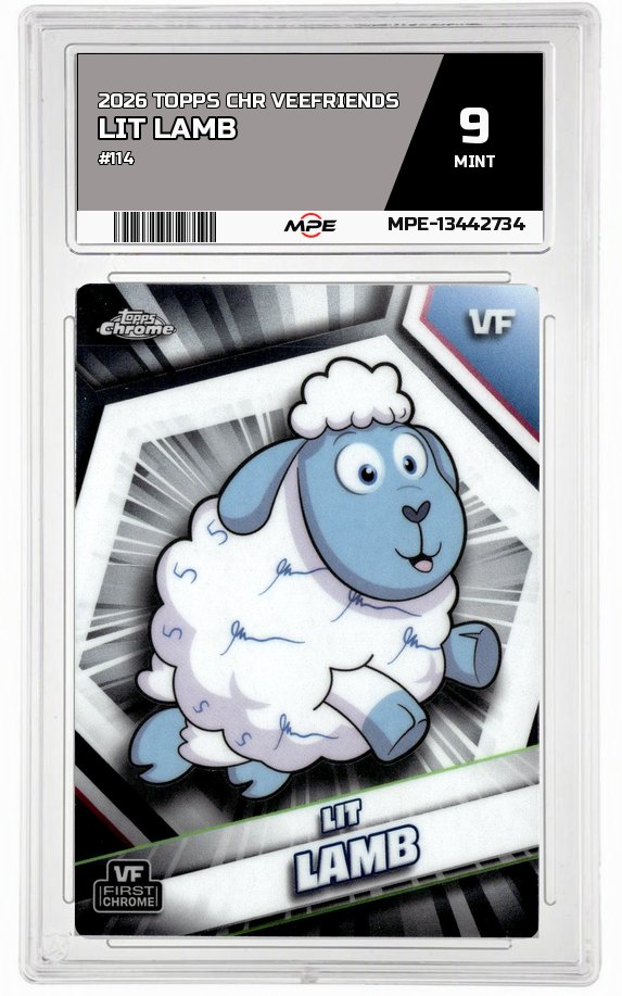 2026 TOPPS CHR VEEFRIENDS #114 LIT LAMB MPE 9 MINT — graded card auctioned from the MPE vault