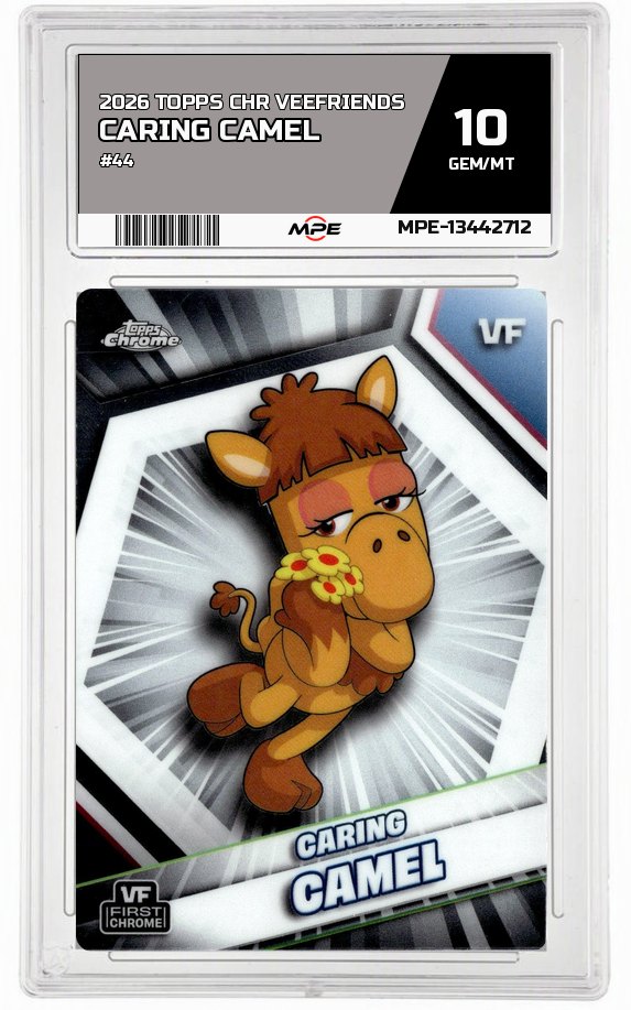 2026 TOPPS CHR VEEFRIENDS #44 CARING CAMEL MPE 10 GEM/MT — graded card up for auction