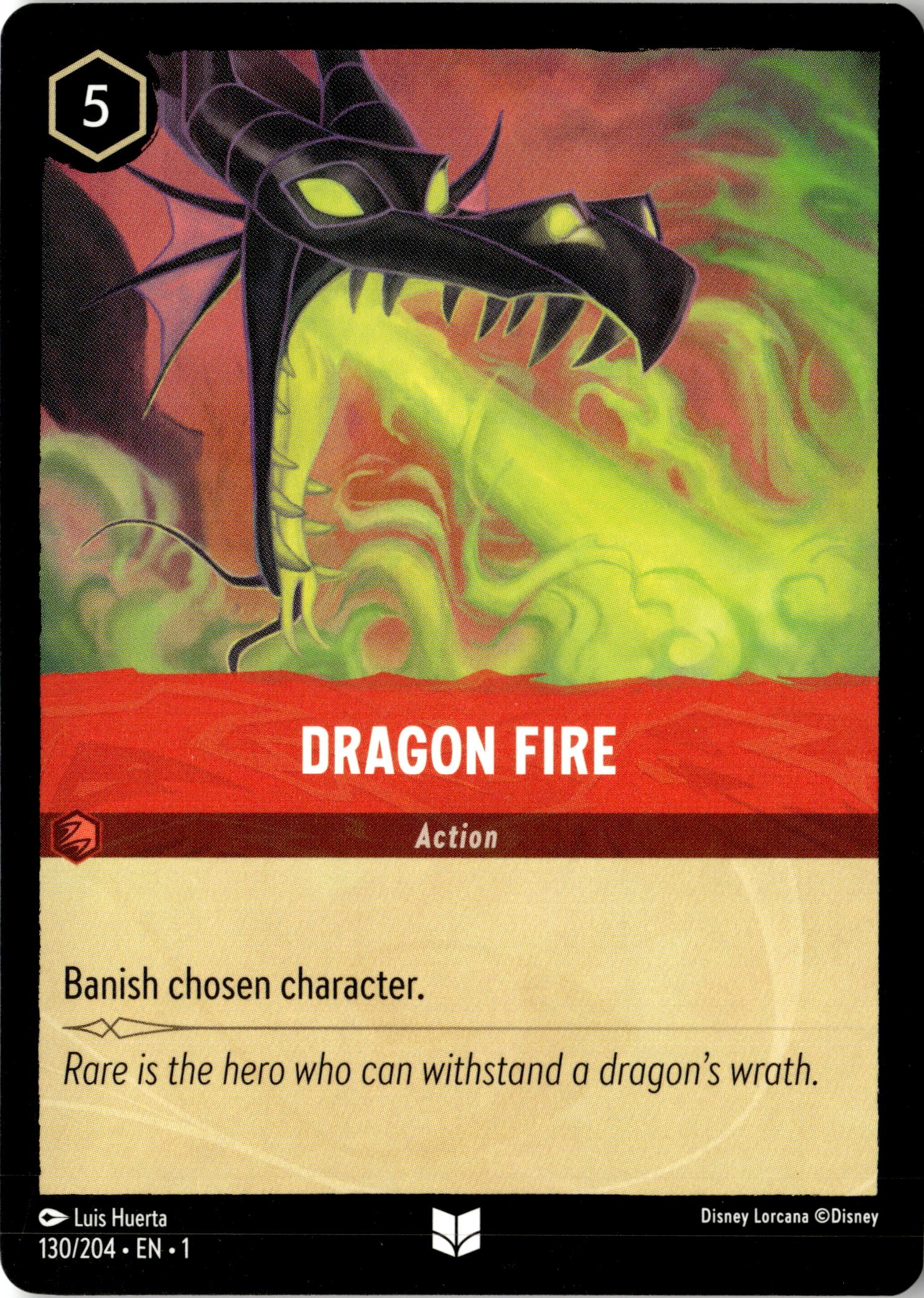 2023 Disney Lorcana En 1 Dragon Fire graded slab