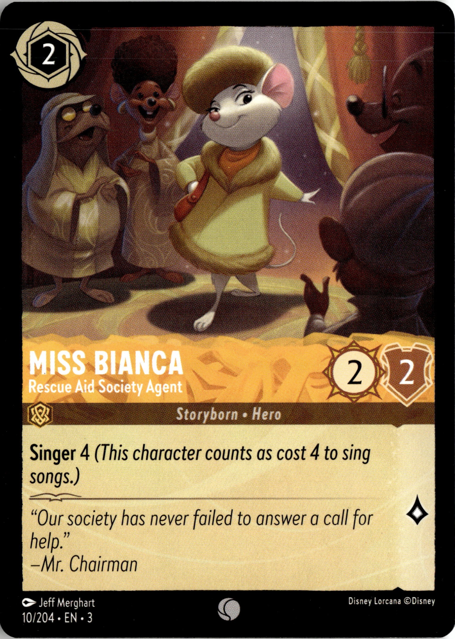 2024 Disney Lorcana En 3 Miss Bianca graded slab