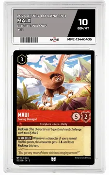 2024 DISNEY LORCANA EN 3 Into the Inklands #113 MAUI MPE 10 GEM/MT — graded card up for auction