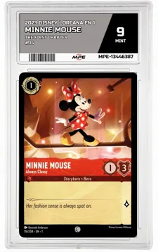 2023 DISNEY LORCANA EN 1 The First Chapter #116 MINNIE MOUSE MPE 9 MINT — graded card up for auction