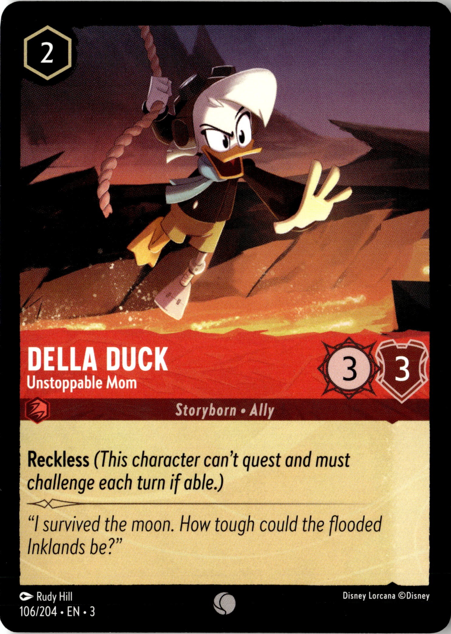 2024 Disney Lorcana En 3 Della Duck graded slab
