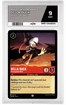 2024 DISNEY LORCANA EN 3 Into the Inklands #106 DELLA DUCK MPE 9 MINT — graded card up for auction