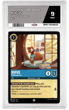 2024 DISNEY LORCANA EN 3 Into the Inklands #153 RUFUS MPE 9 MINT — graded card up for auction