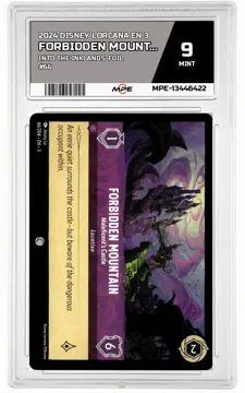 2024 DISNEY LORCANA EN 3 Into the Inklands-Foil #66 FORBIDDEN MOUNTAIN MPE 9 MINT — graded card up for auction