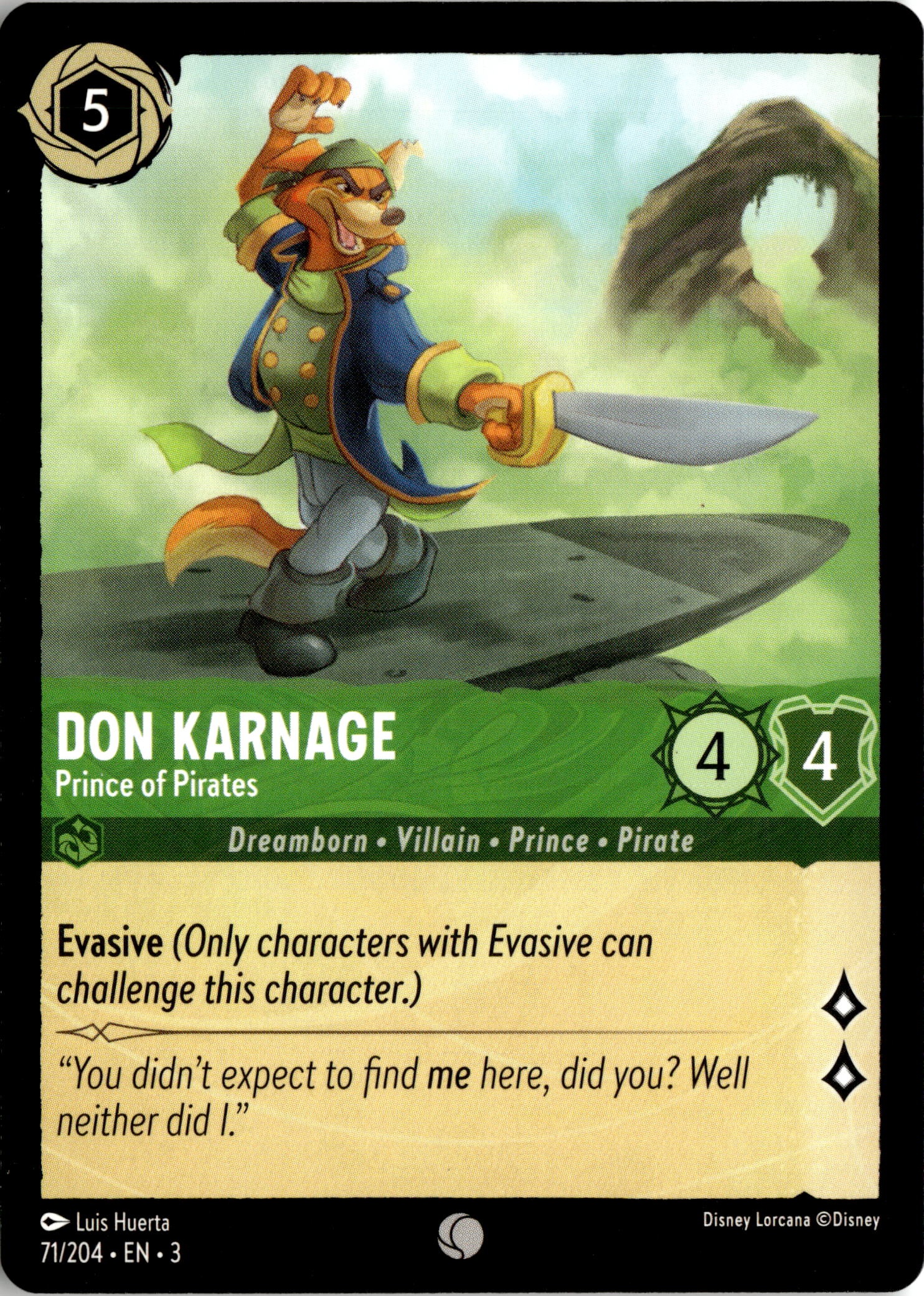 2024 Disney Lorcana En 3 Don Karnage graded slab