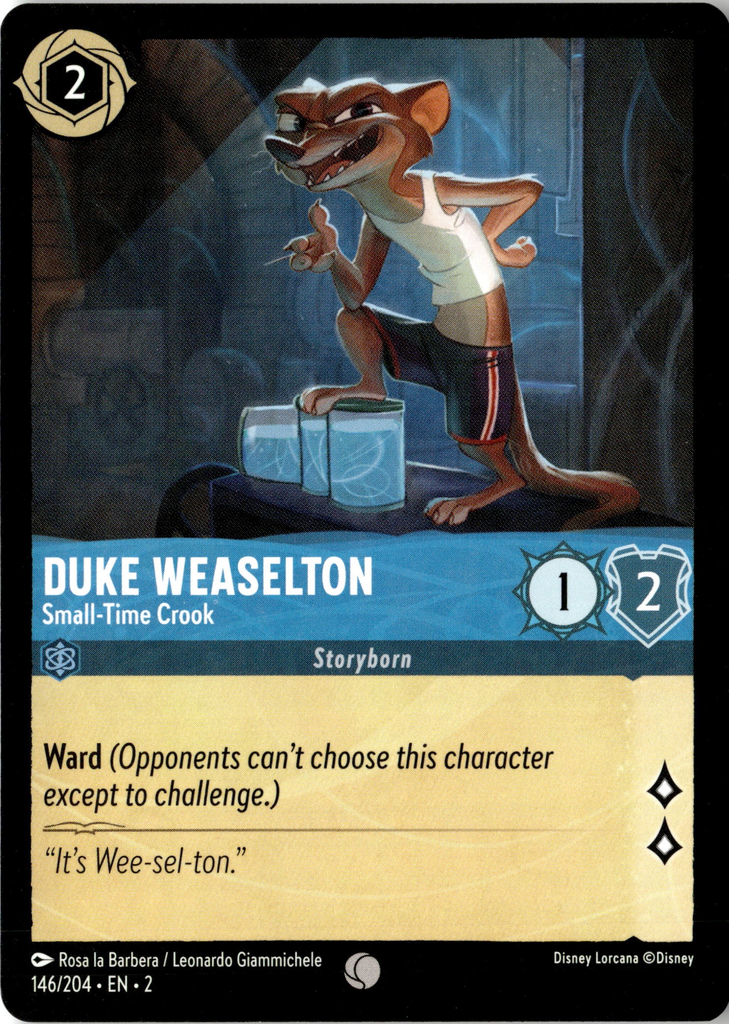 2023 Disney Lorcana En 2 Duke Weaselton graded slab