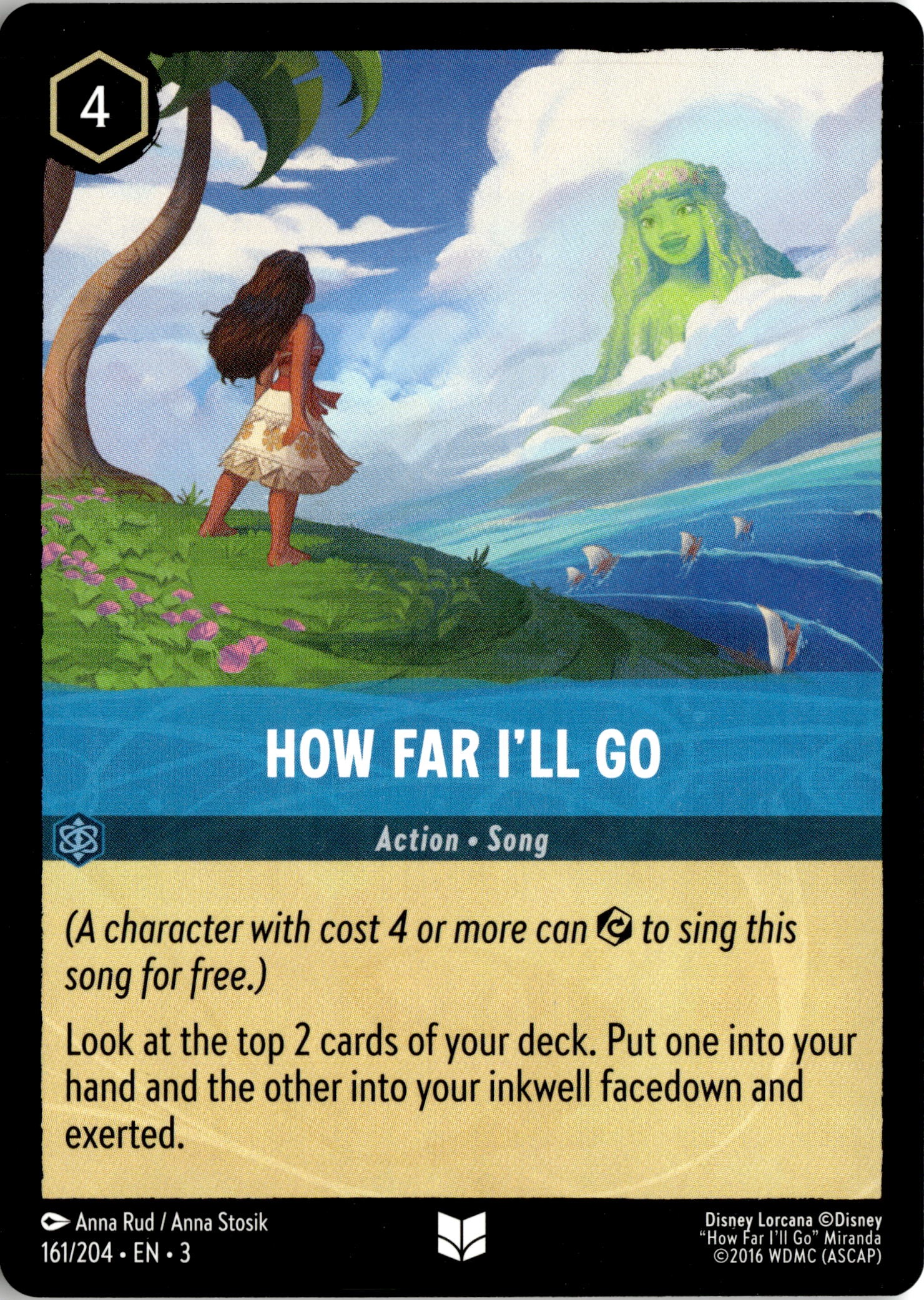 2024 Disney Lorcana En 3 How Far I'Ll Go graded slab