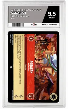 2024 DISNEY LORCANA EN 3 Into the Inklands #134 AGRABAH MPE 9.5 MINT+ — graded card up for auction