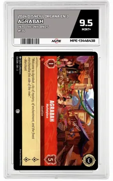 2024 DISNEY LORCANA EN 3 Into the Inklands #134 AGRABAH MPE 9.5 MINT+ — graded card up for auction