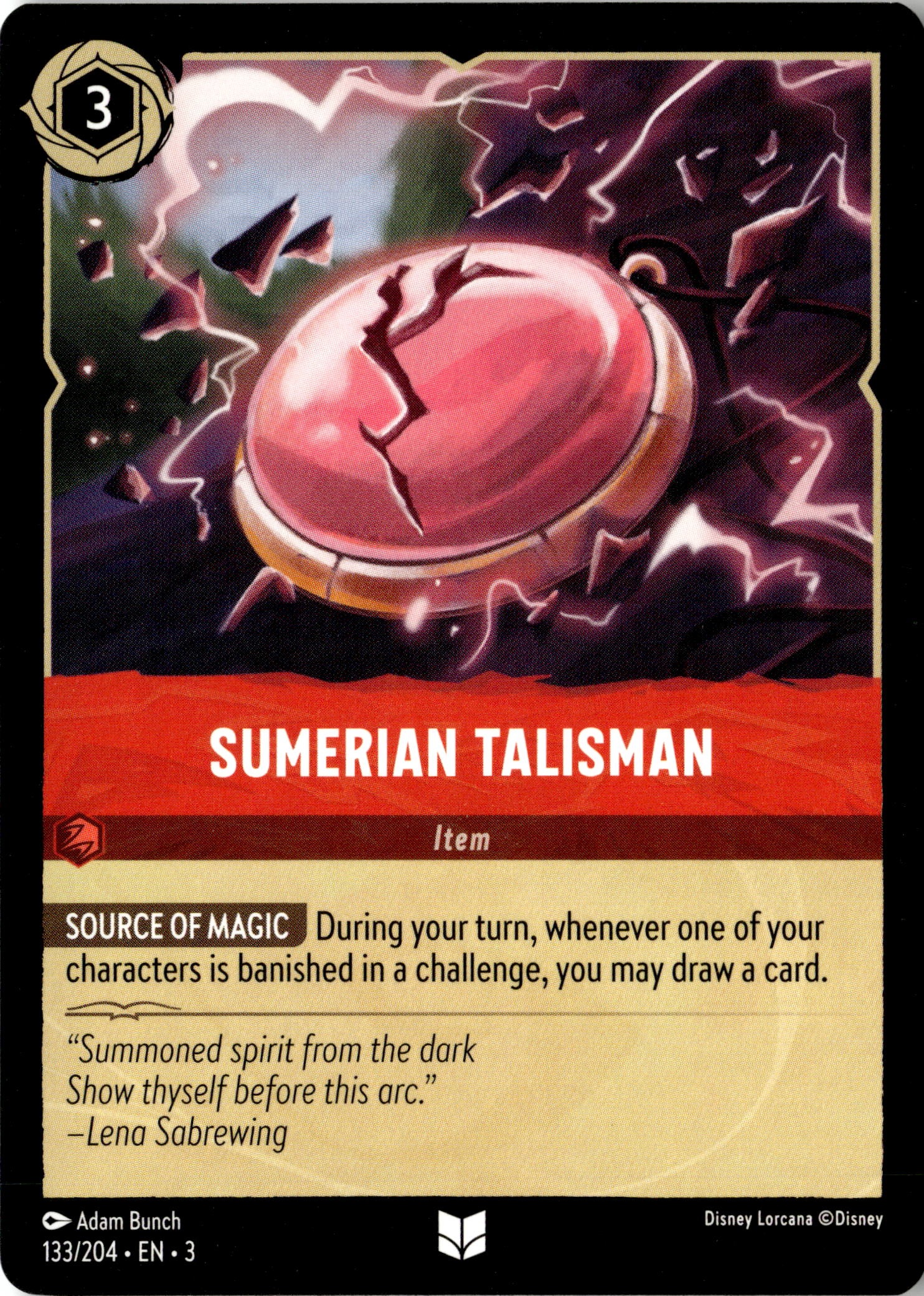 2024 Disney Lorcana En 3 Sumerian Talisman graded slab