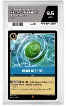 2024 DISNEY LORCANA EN 3 Into the Inklands #164 HEART OF TE FITI MPE 9.5 MINT+ — graded card up for auction
