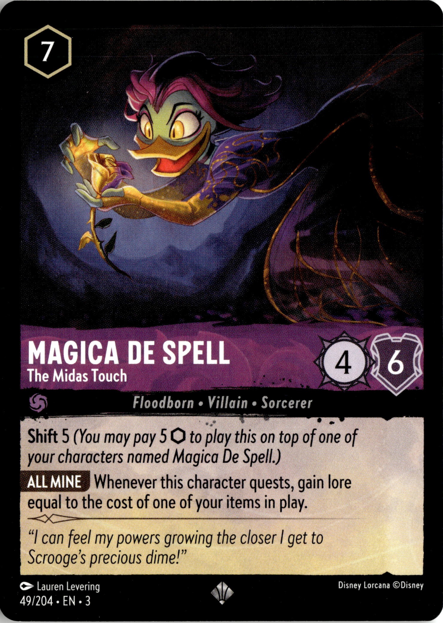 2024 Disney Lorcana En 3 Magica De Spell graded slab
