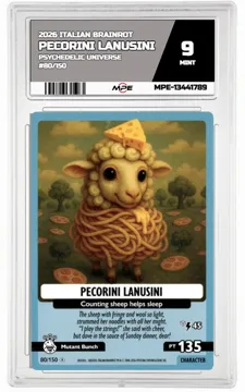 2026 ITALIAN BRAINROT PSYCHEDELIC UNIVERSE #80/150 PECORINI LANUSINI MPE 9 MINT — graded card up for auction