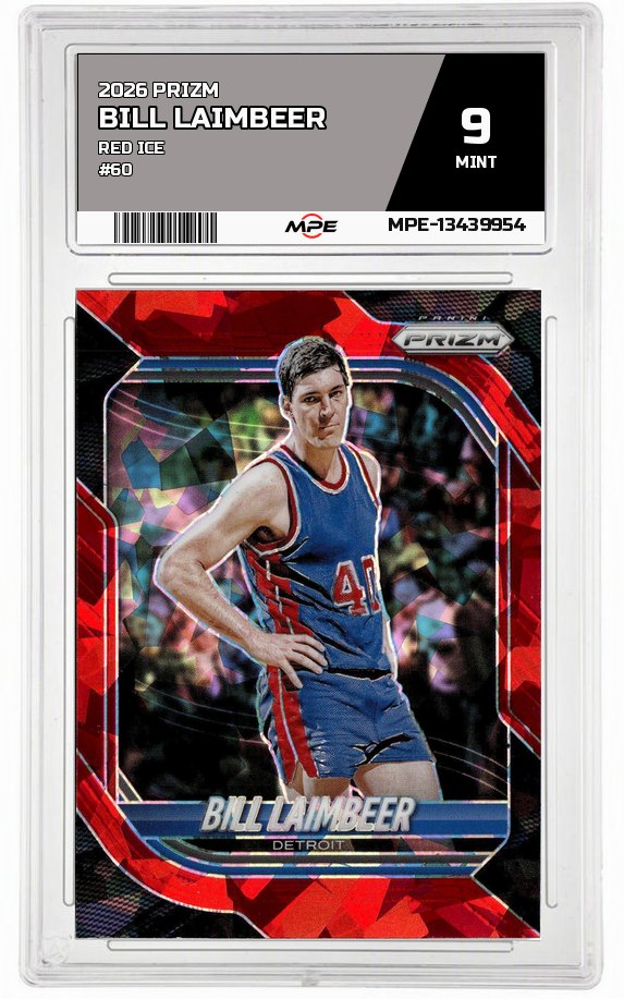 2026 PRIZM Red Ice #60 BILL LAIMBEER MPE 9 MINT — graded card auctioned from the MPE vault