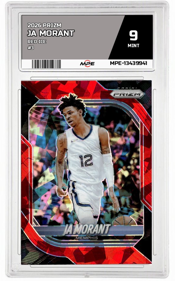 2026 PRIZM Red Ice #3 JA MORANT MPE 9 MINT — graded card auctioned from the MPE vault