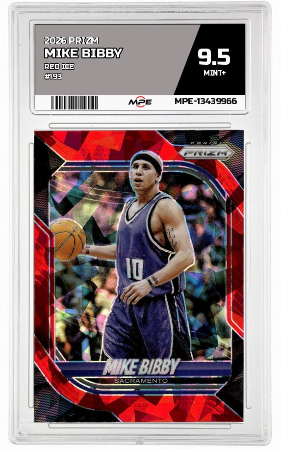 2026 PRIZM Red Ice #193 MIKE BIBBY MPE 9.5 MINT+ — graded card auctioned from the MPE vault