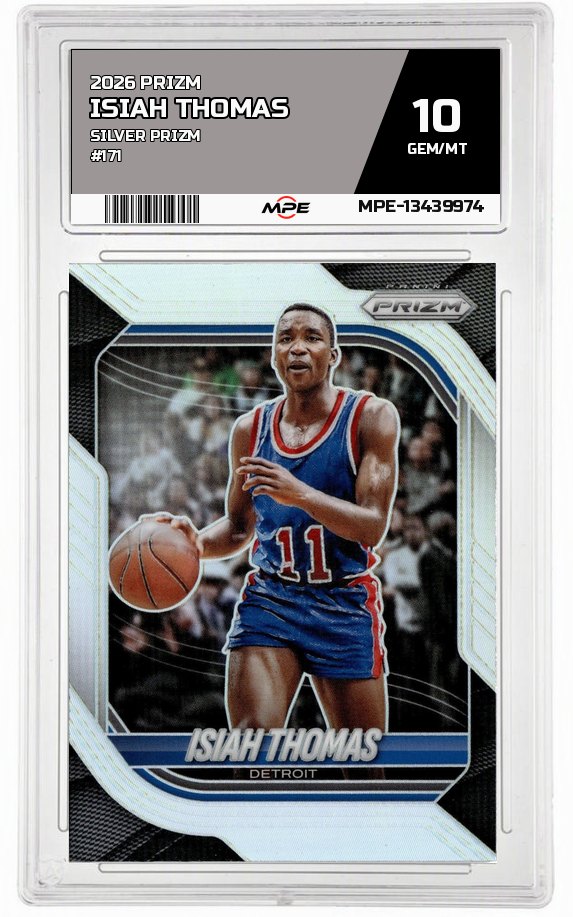 2026 PRIZM SILVER PRIZM #171 ISIAH THOMAS MPE 10 GEM/MT — graded card auctioned from the MPE vault