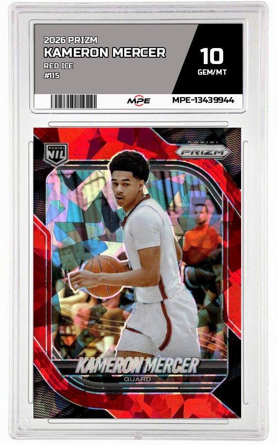 2026 PRIZM Red Ice #115 KAMERON MERCER MPE 10 GEM/MT — graded card auctioned from the MPE vault